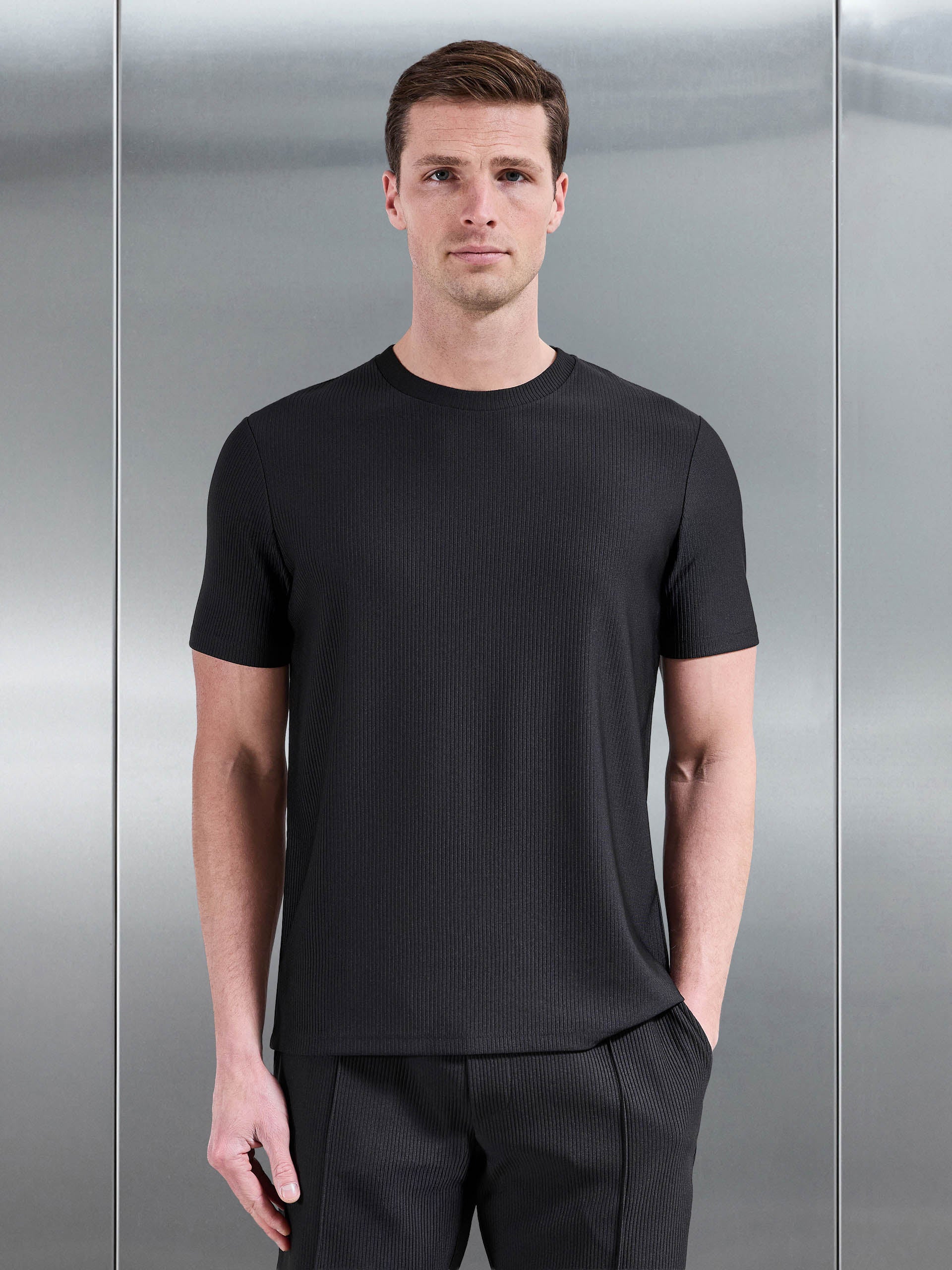 Pleated T-Shirt in Black