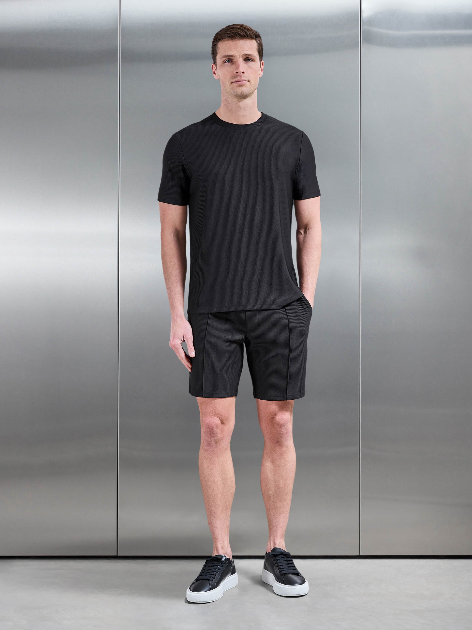 Pleated T-Shirt in Black