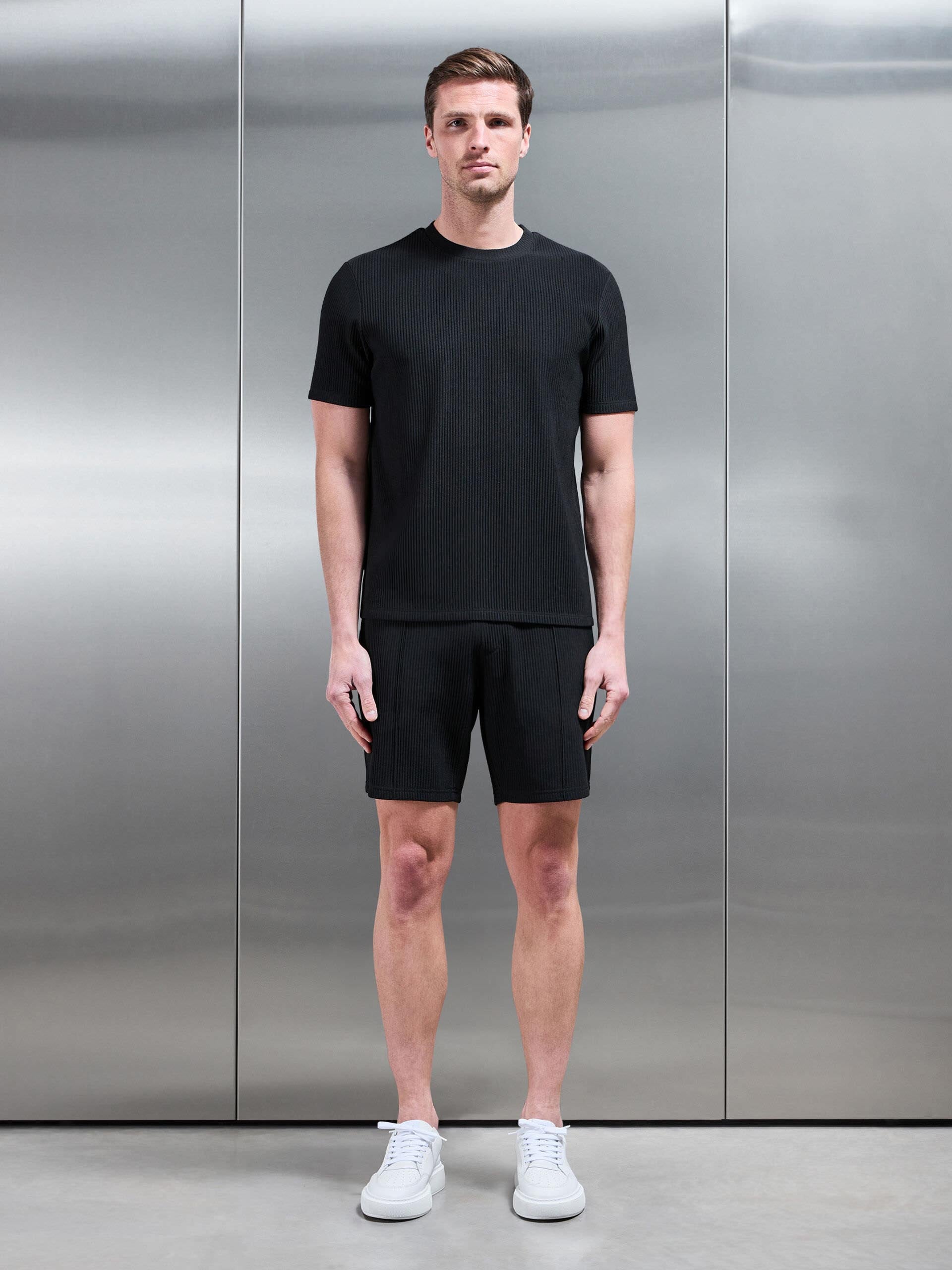 Pleated T-Shirt in Black