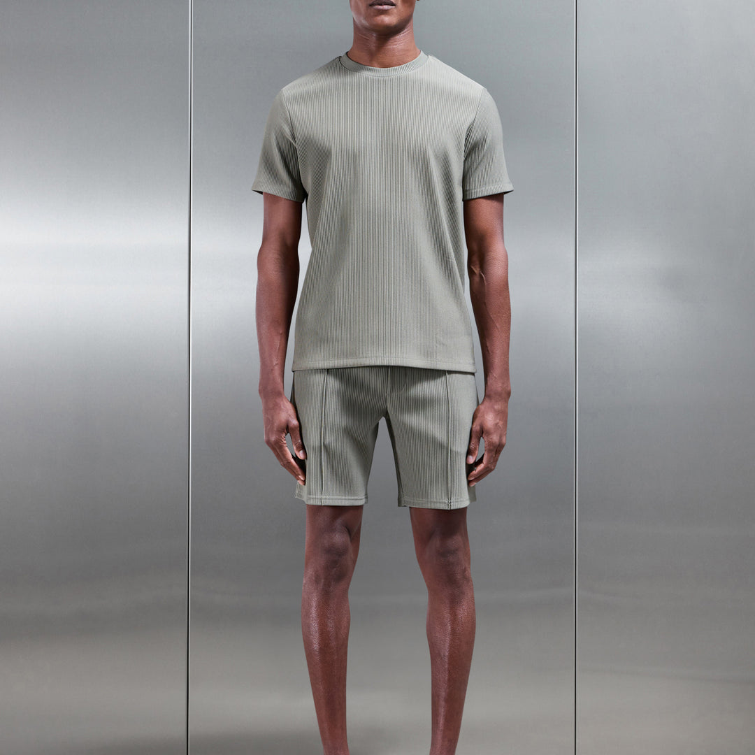 Pleated T-Shirt in Sage