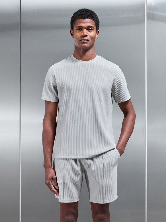 Pleated T-Shirt in Stone