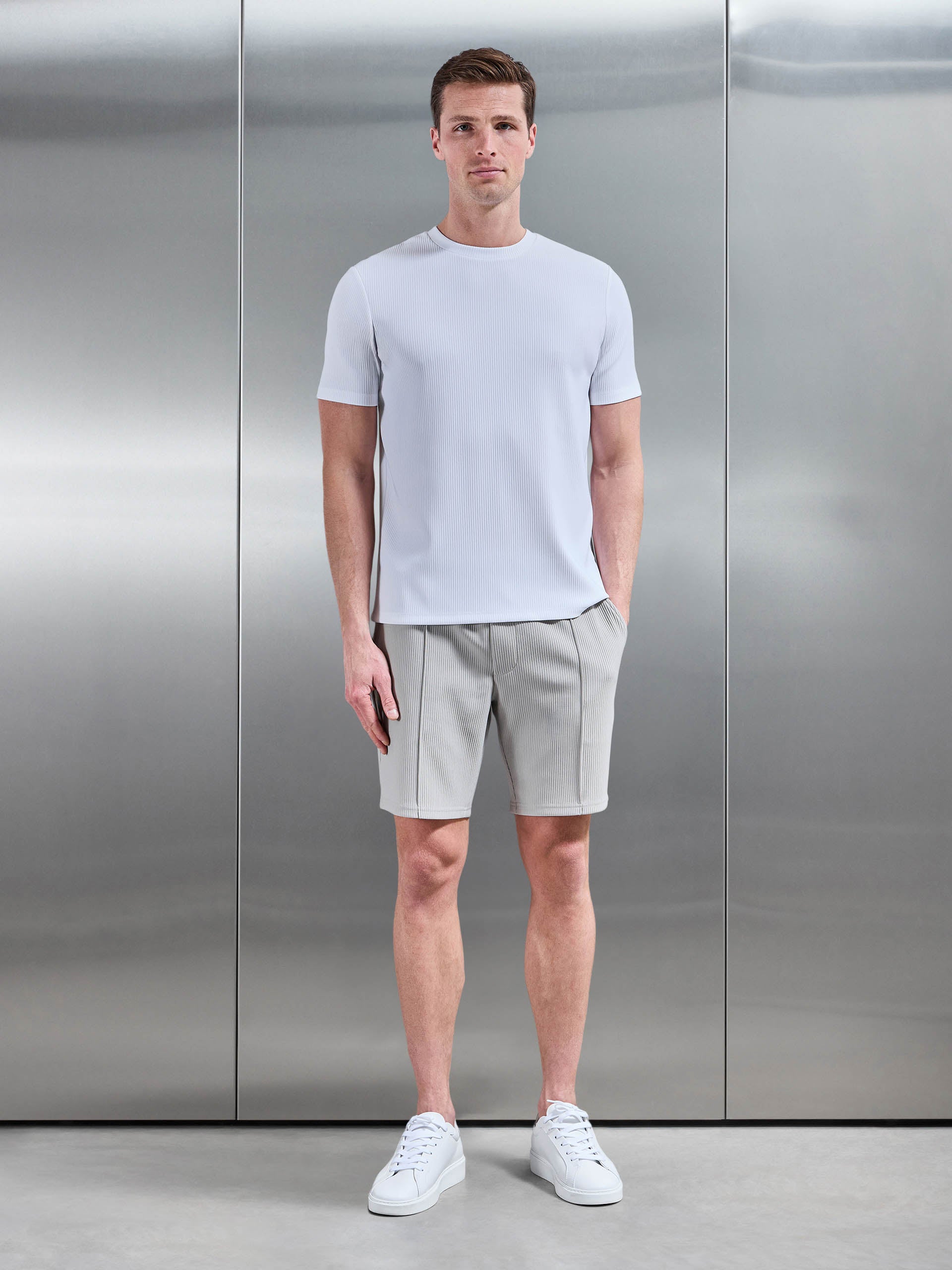 Pleated T-Shirt in White
