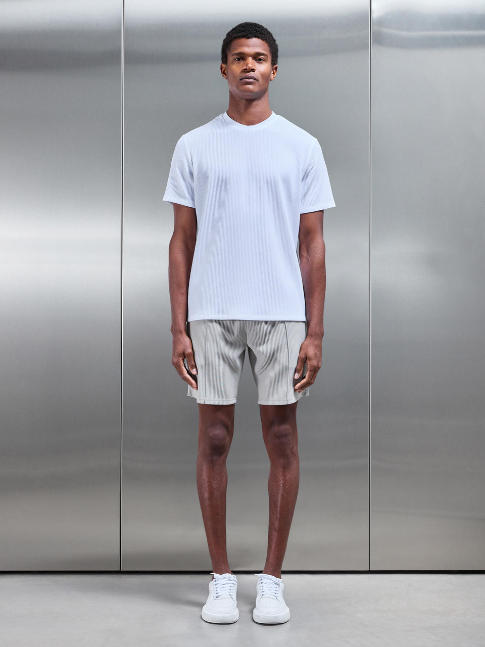 Pleated T-Shirt in White