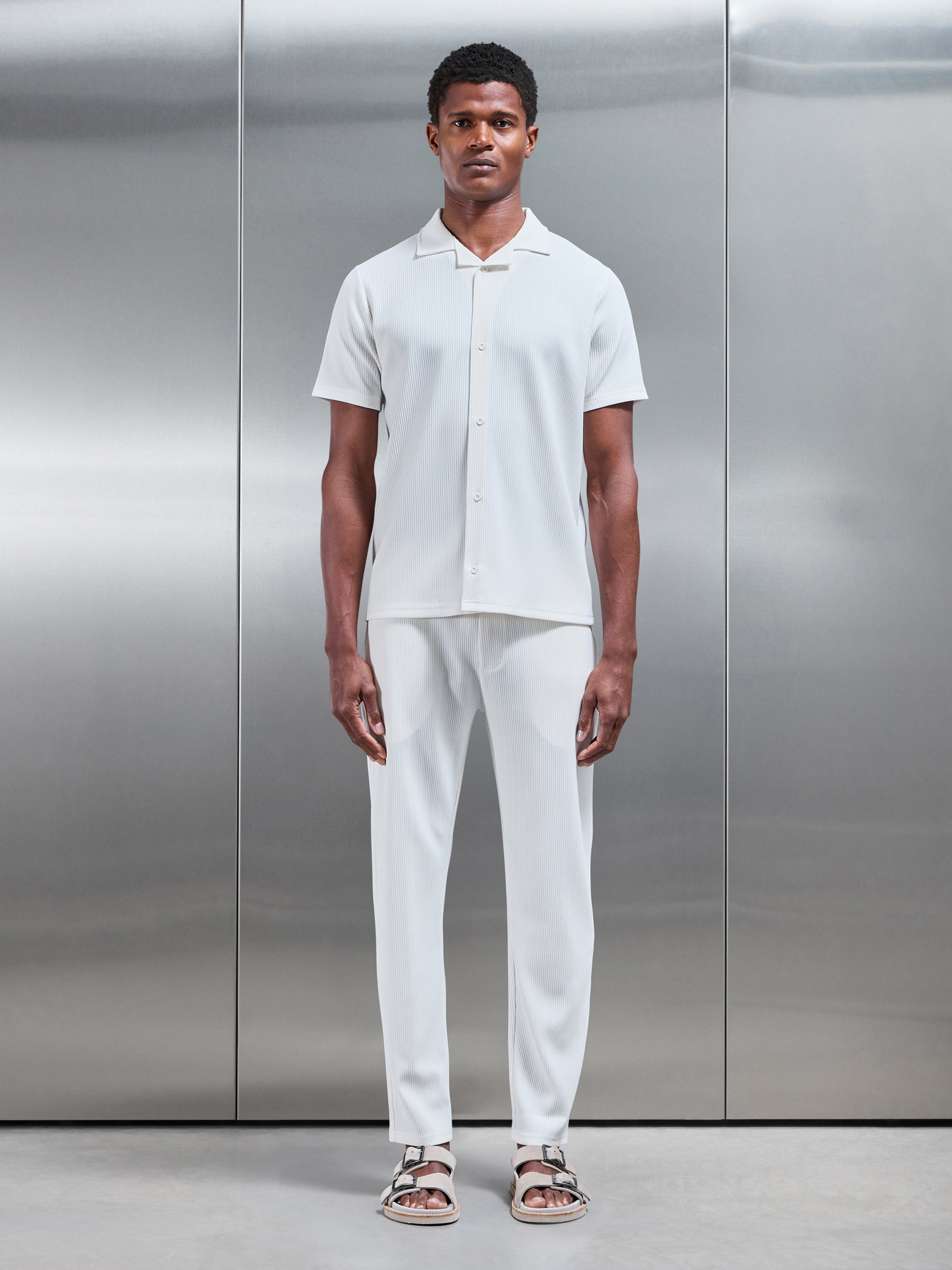 Pleated Trouser in Ecru