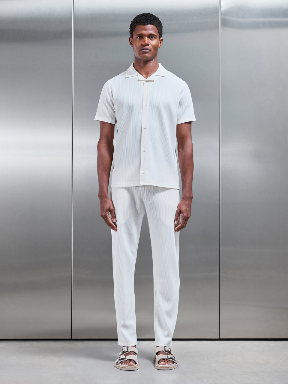 Pleated Trouser in Ecru