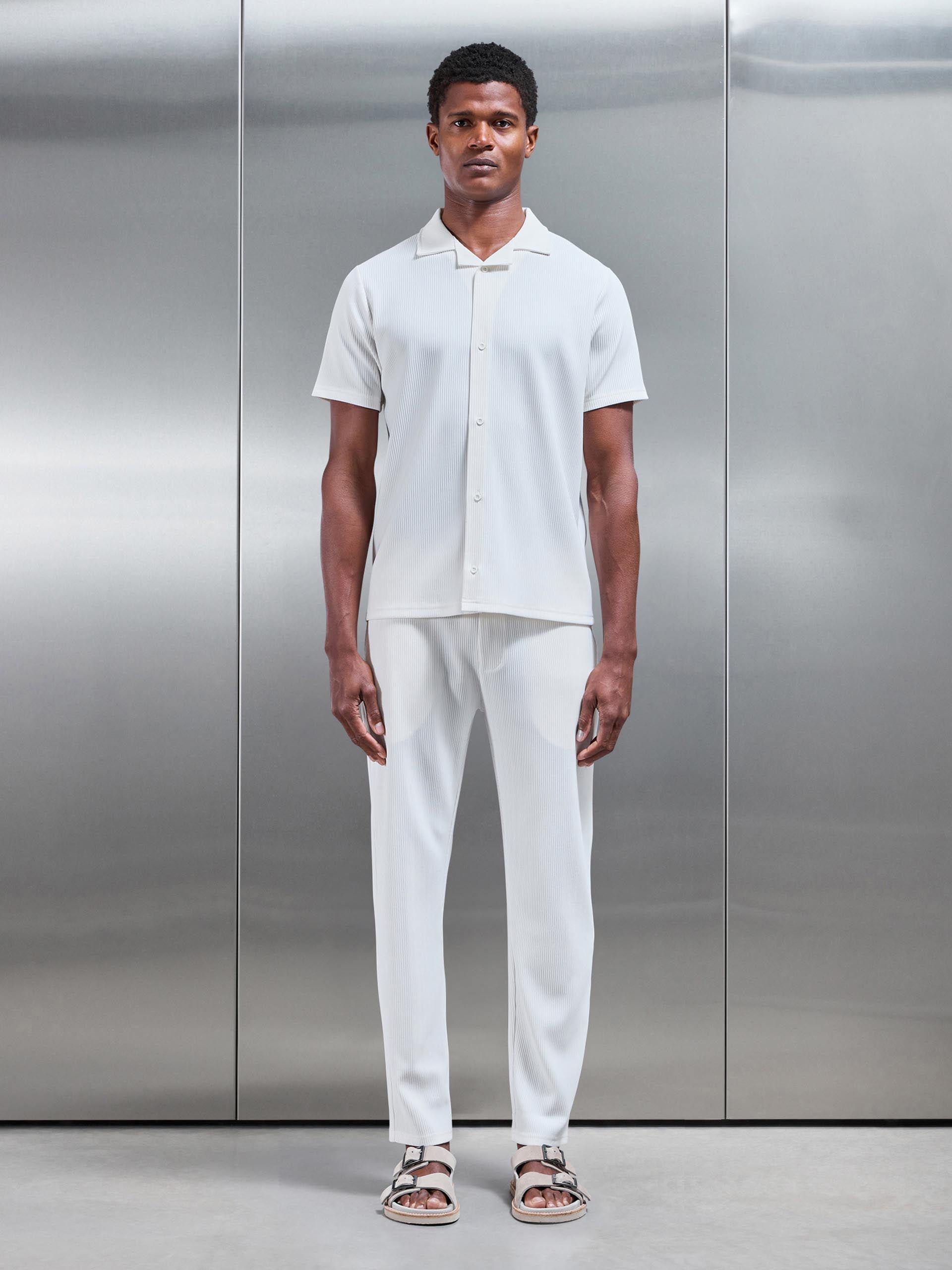 Pleated Trouser in Ecru