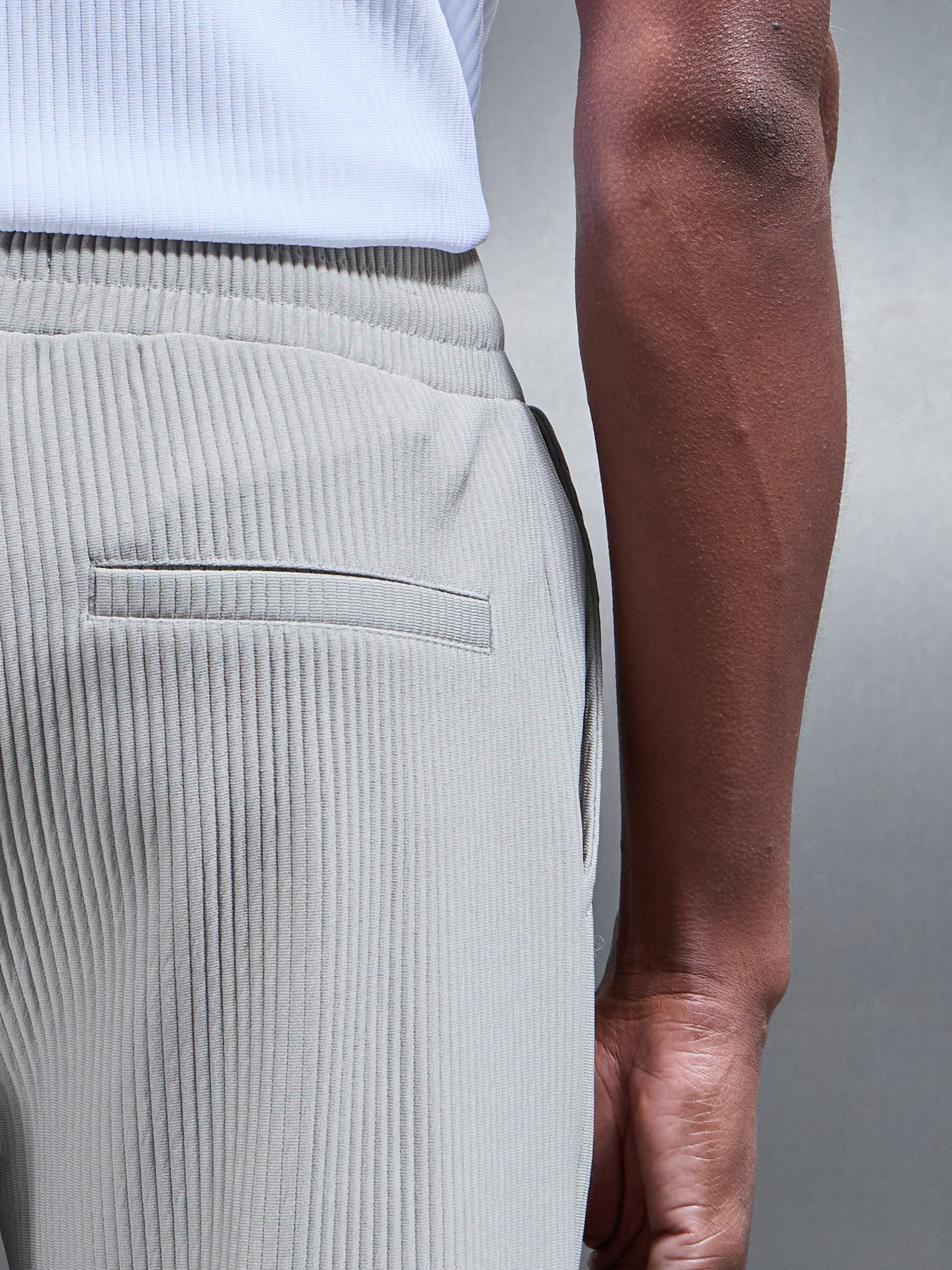 Pleated Trouser in Stone