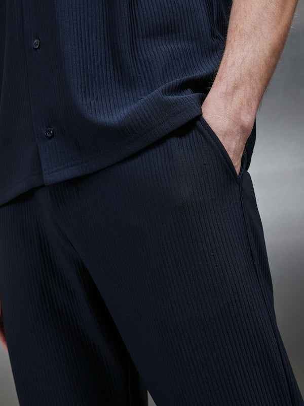 Pleated Trouser in Navy