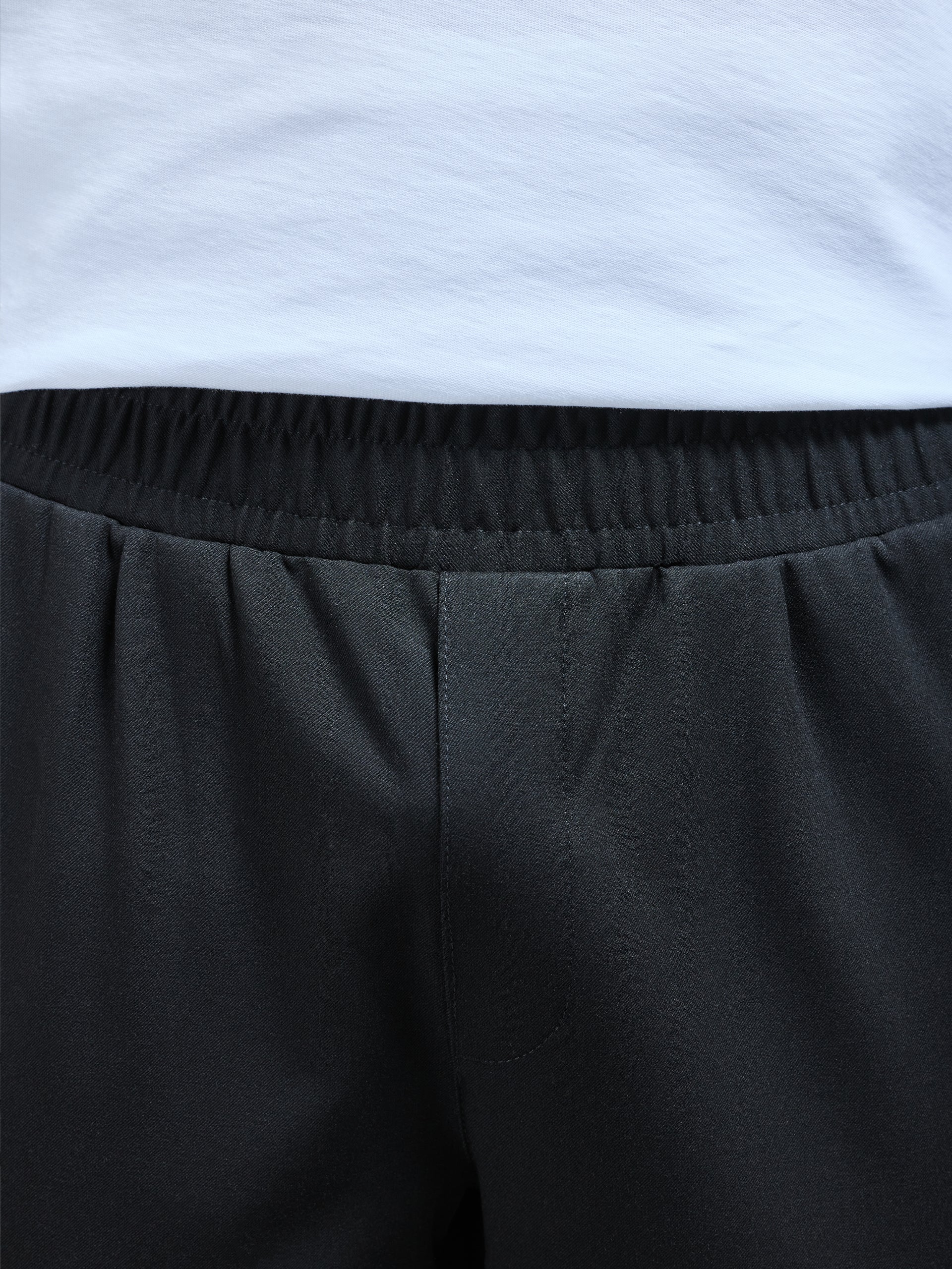 Essential Drawstring Relaxed Trouser in Black