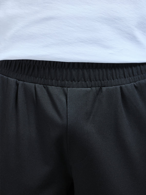 Pleated Drawstring Relaxed Trouser in Black