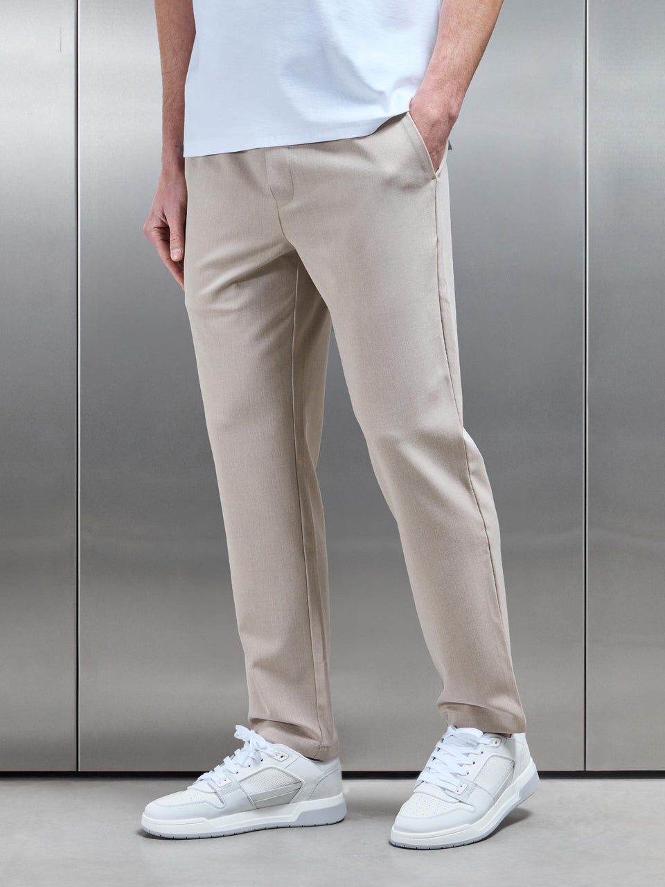 Essential Drawstring Relaxed Trouser in Stone