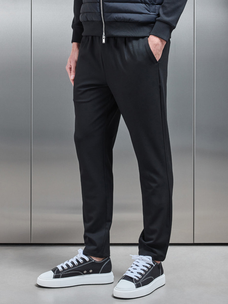 Pleated Drawstring Tailored Trouser in Black