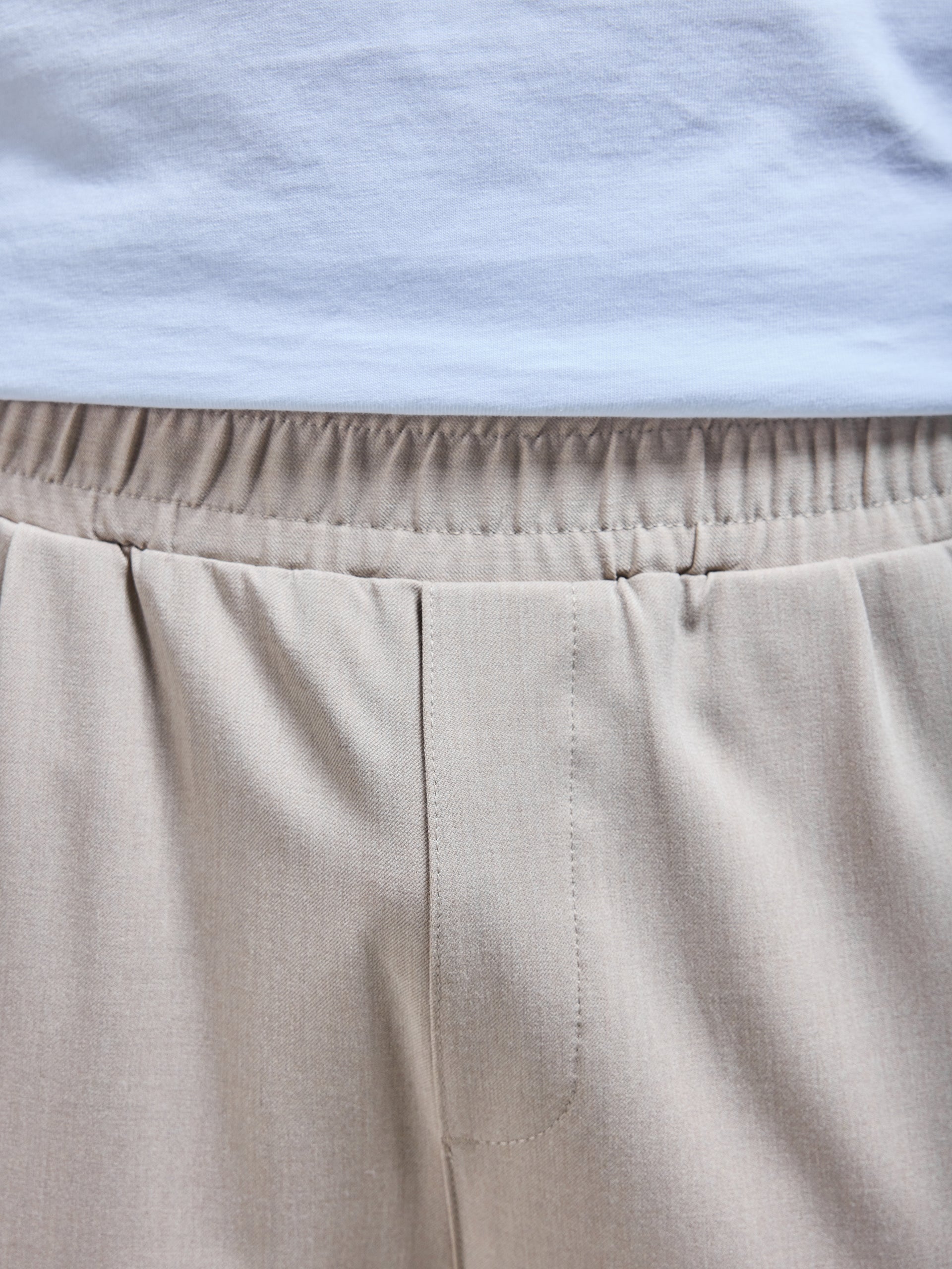 Pleated Drawstring Tailored Trouser in Stone