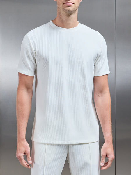 Pleated T-Shirt in Ecru