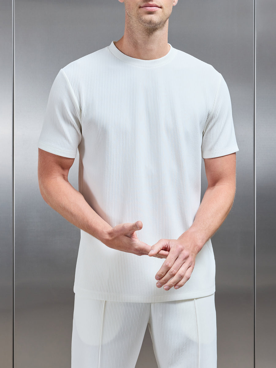 Pleated T-Shirt in Ecru