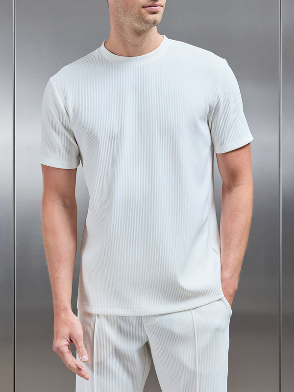 Pleated T-Shirt in Ecru