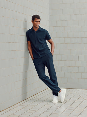 Pleated Trouser in Navy