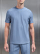 Pleated T-Shirt in Dove Blue