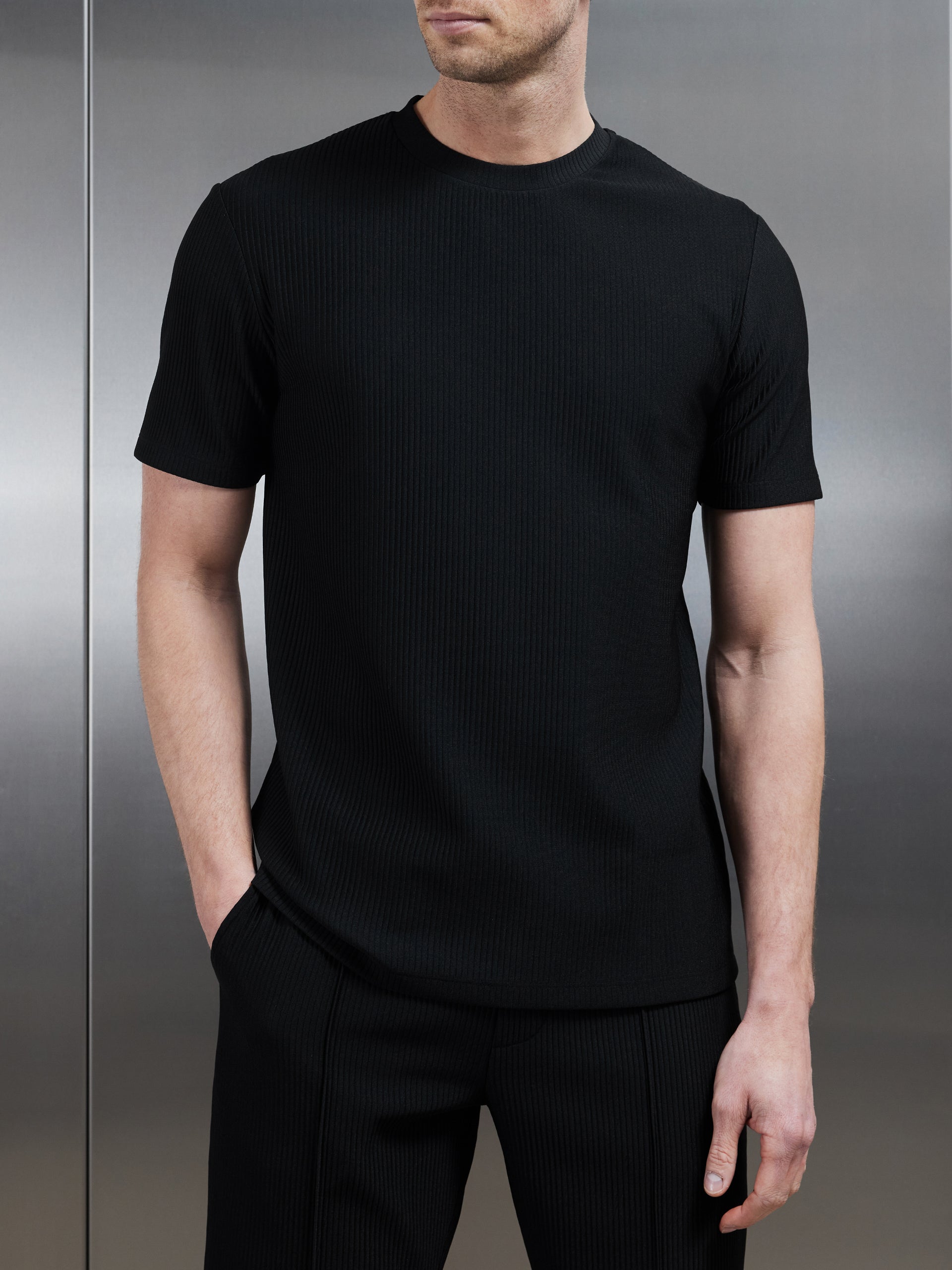 Pleated T-Shirt in Black