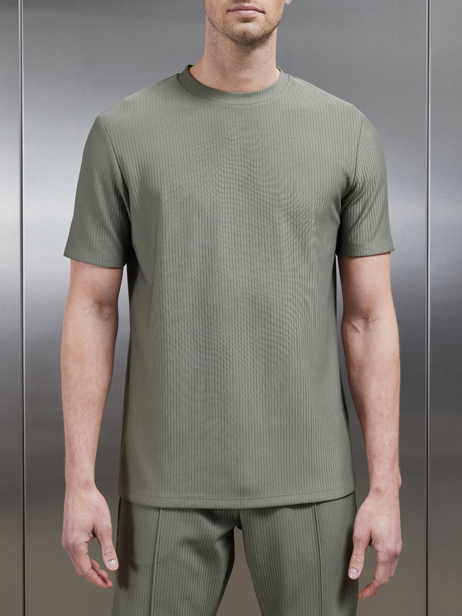 Pleated T-Shirt in Sage