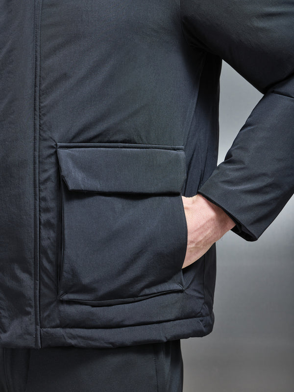 Pocket Puffer Jacket in Black