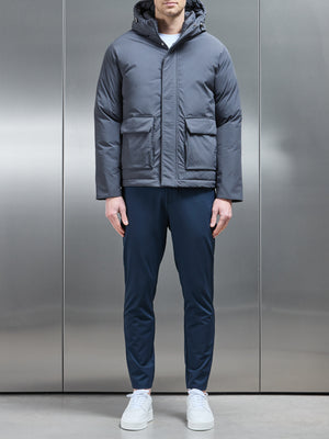 Pocket Puffer Jacket in Grey