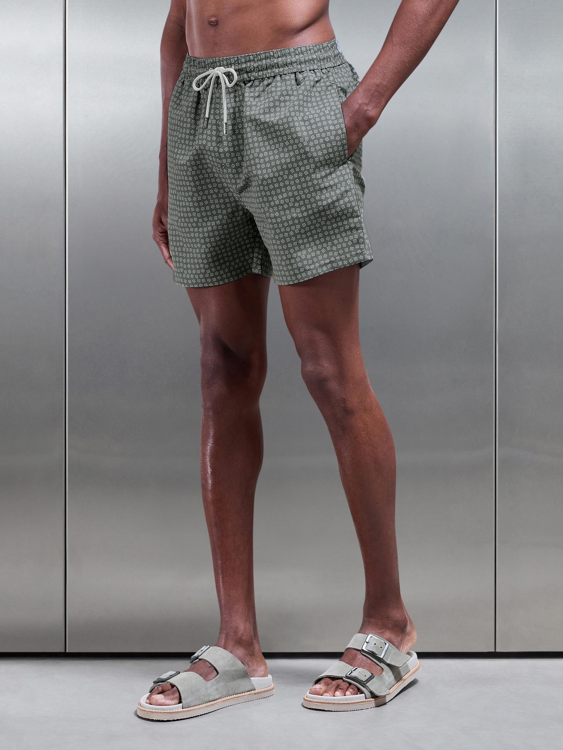 Porto Printed Swim in Olive