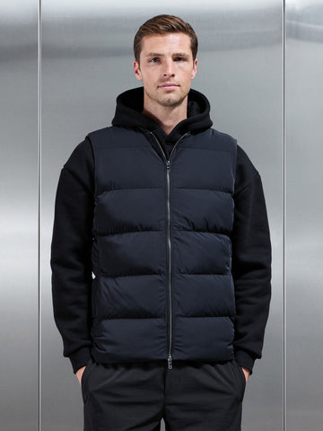 Quilted Bomber Gilet in Black