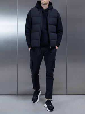 Quilted Bomber Gilet in Black