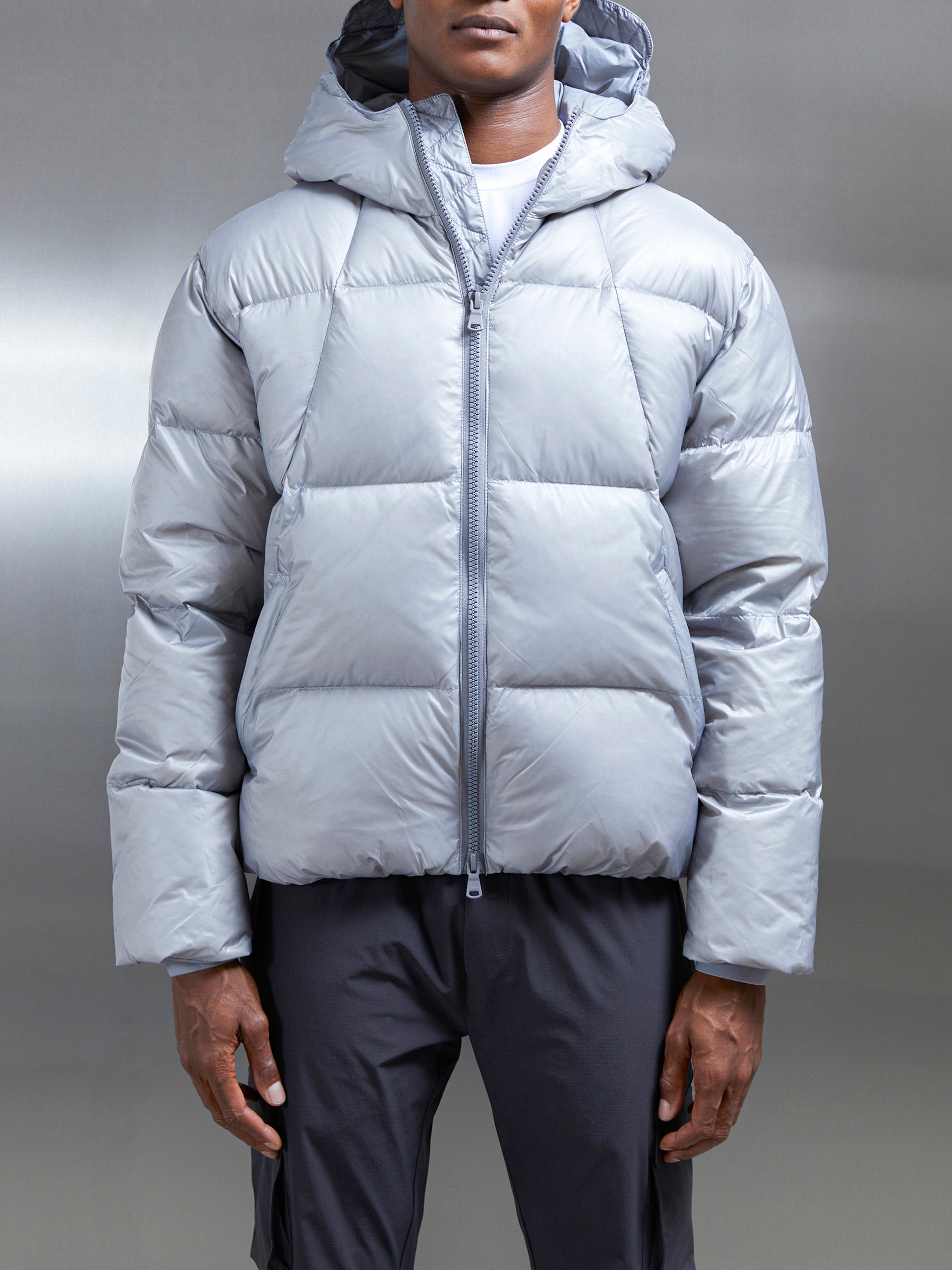 Quilted Down Jacket in Mid Grey ARNE