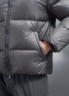 Quilted Down Jacket in Grey