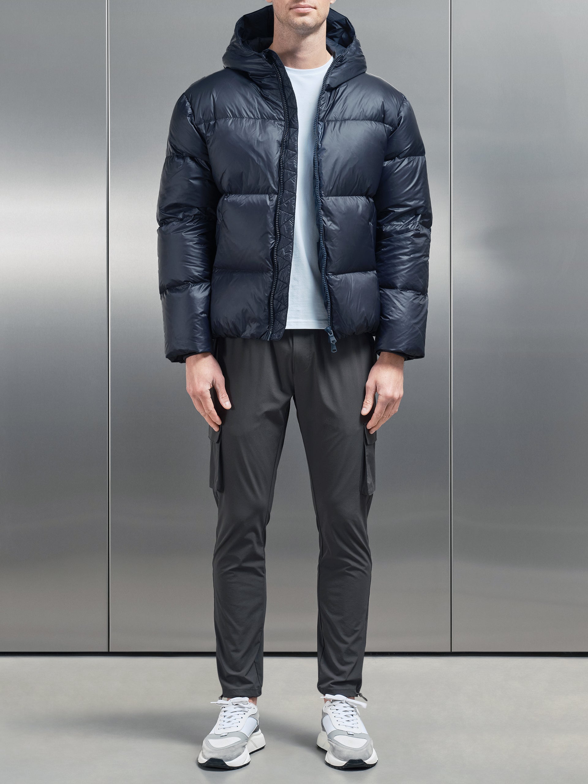 Quilted Down Jacket in Navy