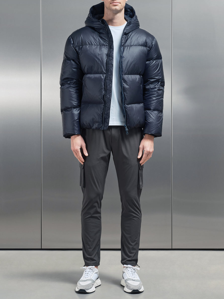 Quilted Down Jacket in Navy