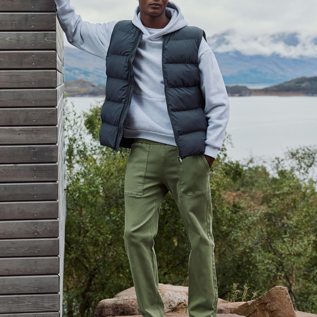 Quilted Bomber Gilet in Grey