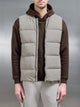 Quilted Bomber Gilet in Taupe