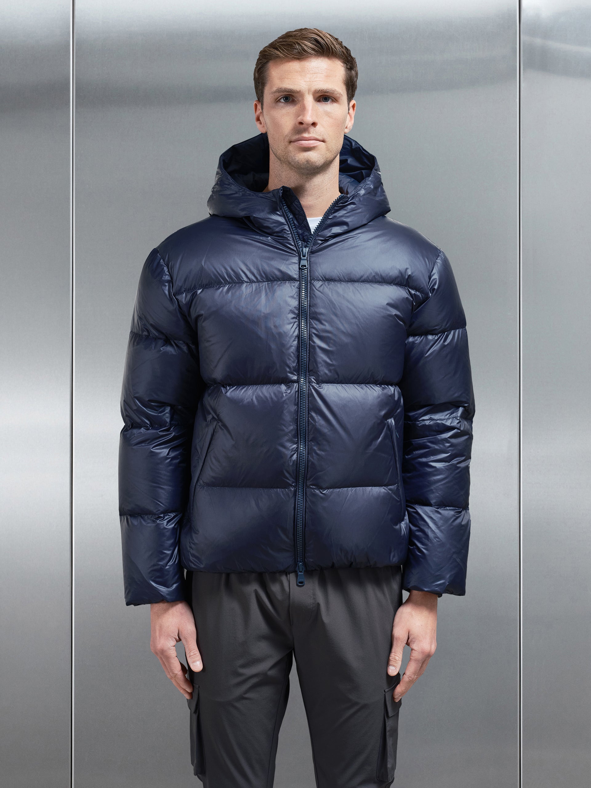 Quilted Down Jacket in Navy