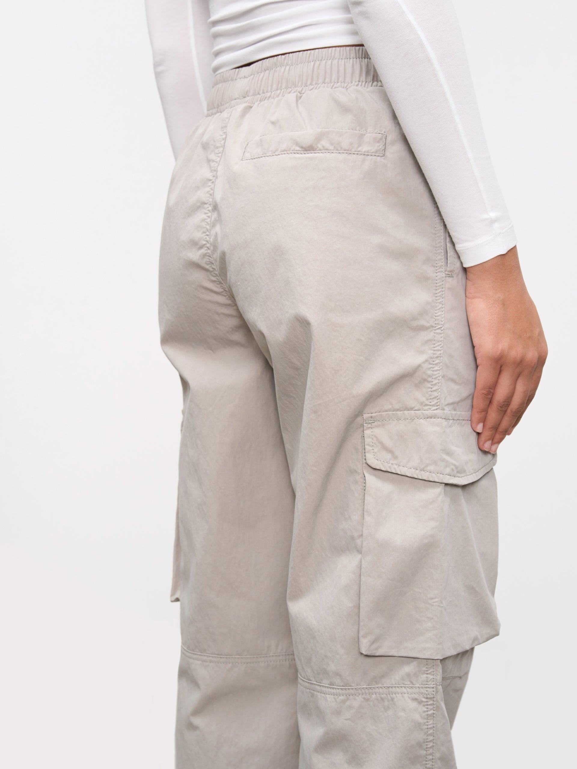 Womens Parachute Cargo Pant in Stone