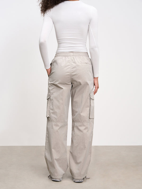 Womens Parachute Cargo Pant in Stone