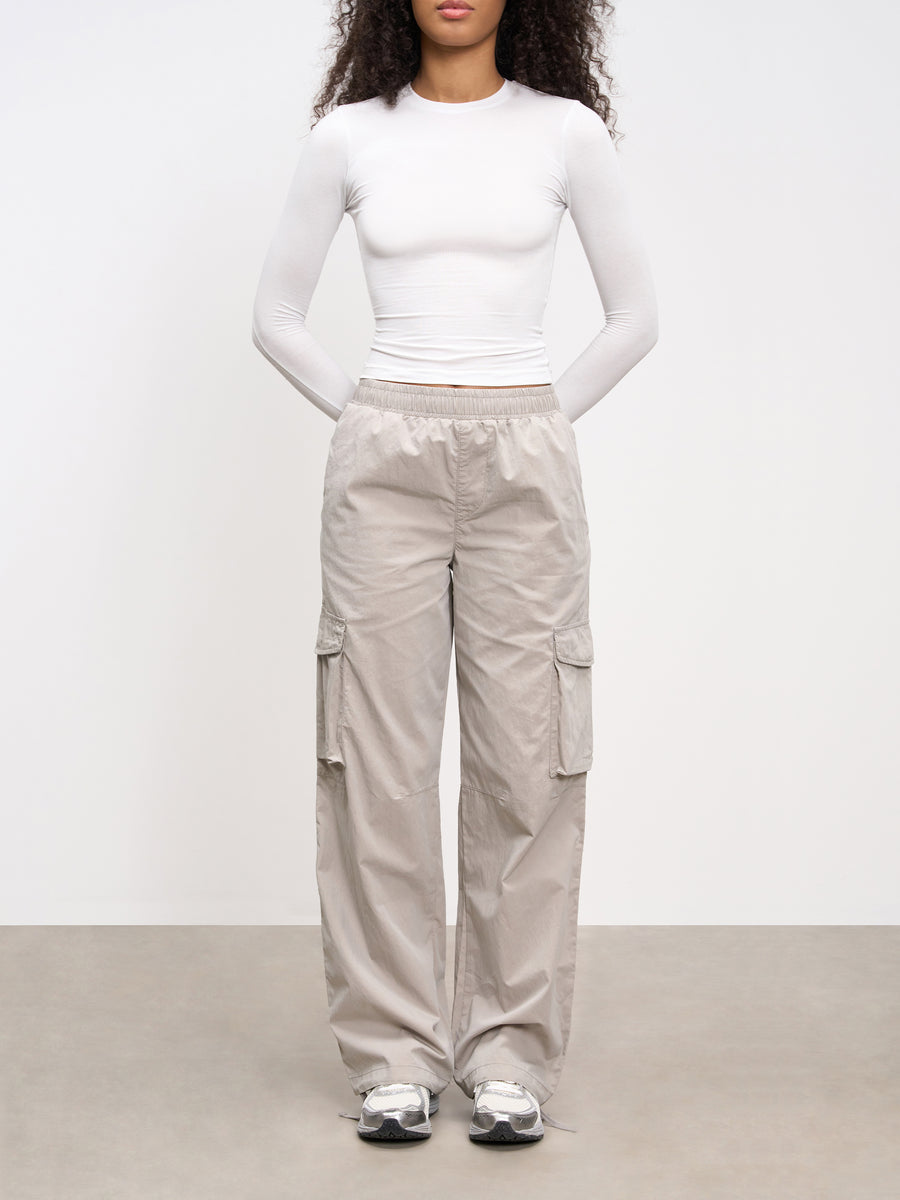 Womens Parachute Cargo Pant in Stone