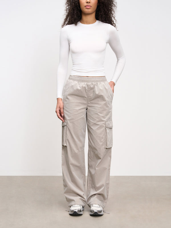 Womens Parachute Cargo Pant in Stone