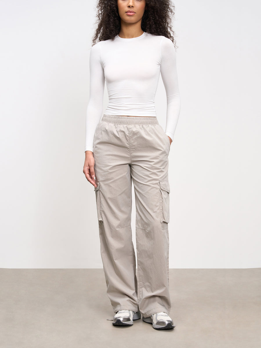 Womens Parachute Cargo Pant in Stone