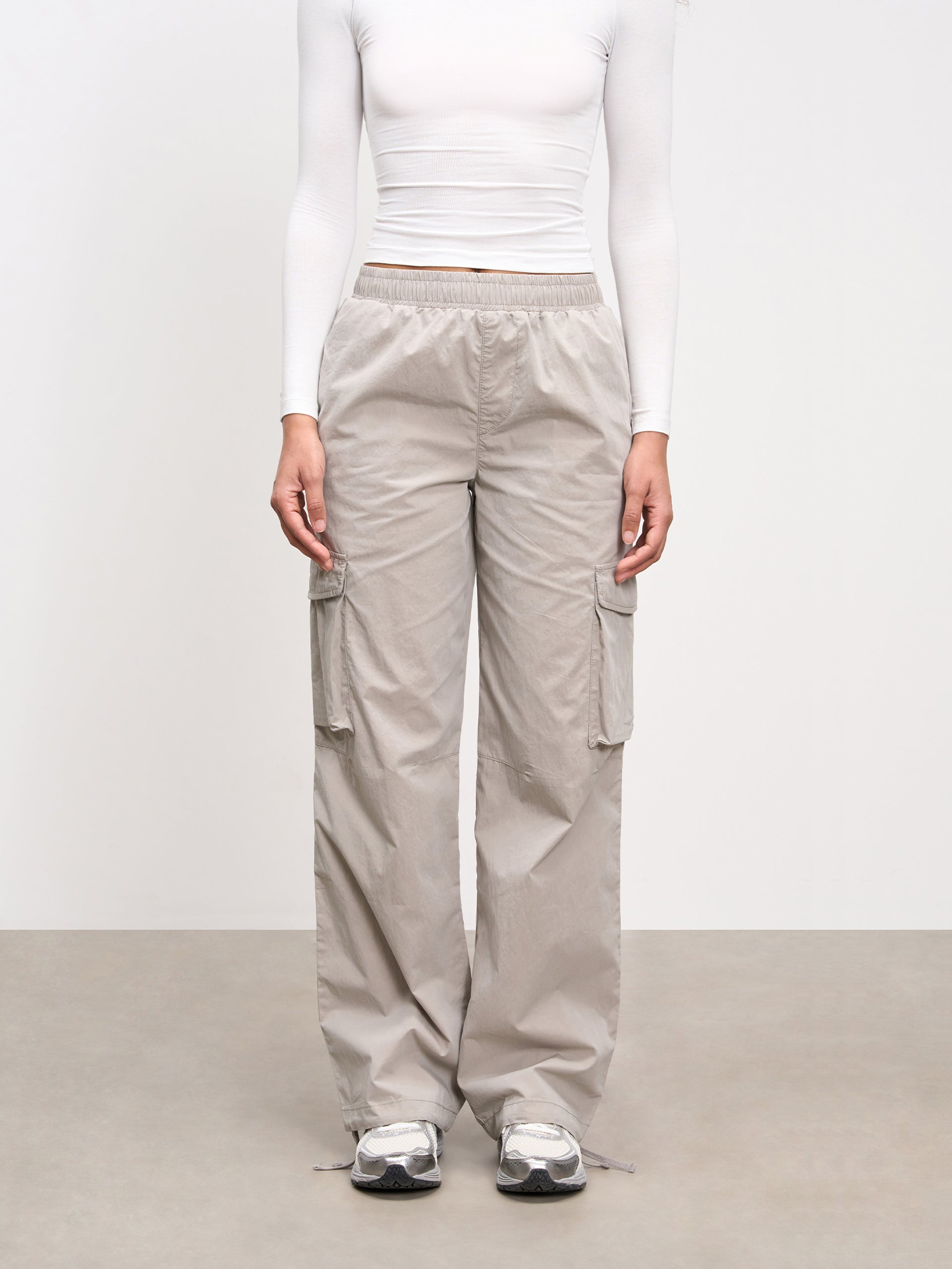 Womens Parachute Cargo Pant in Stone