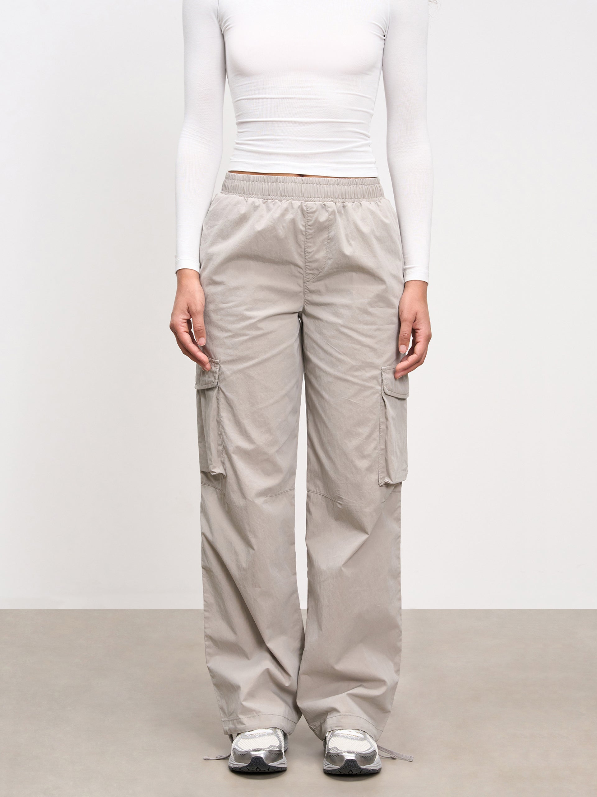 Womens Parachute Cargo Pant in Stone