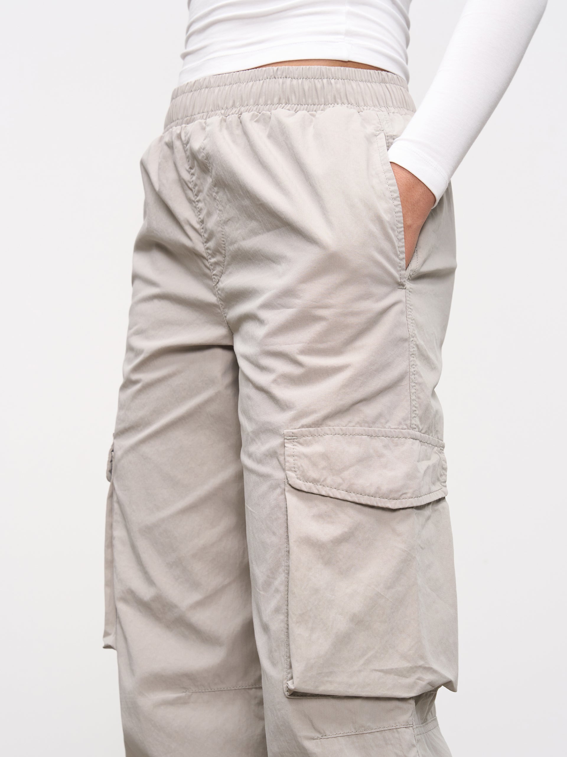 Womens Parachute Cargo Pant in Stone