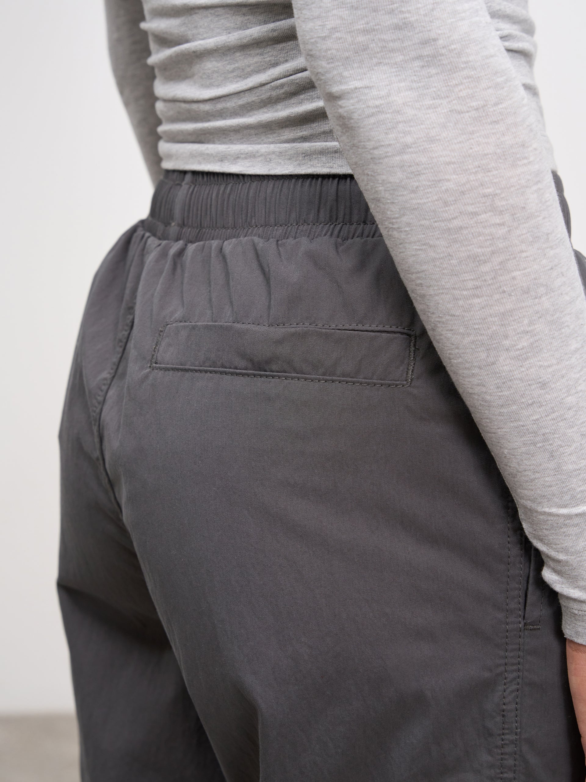 Womens Parachute Cargo Pant in Grey