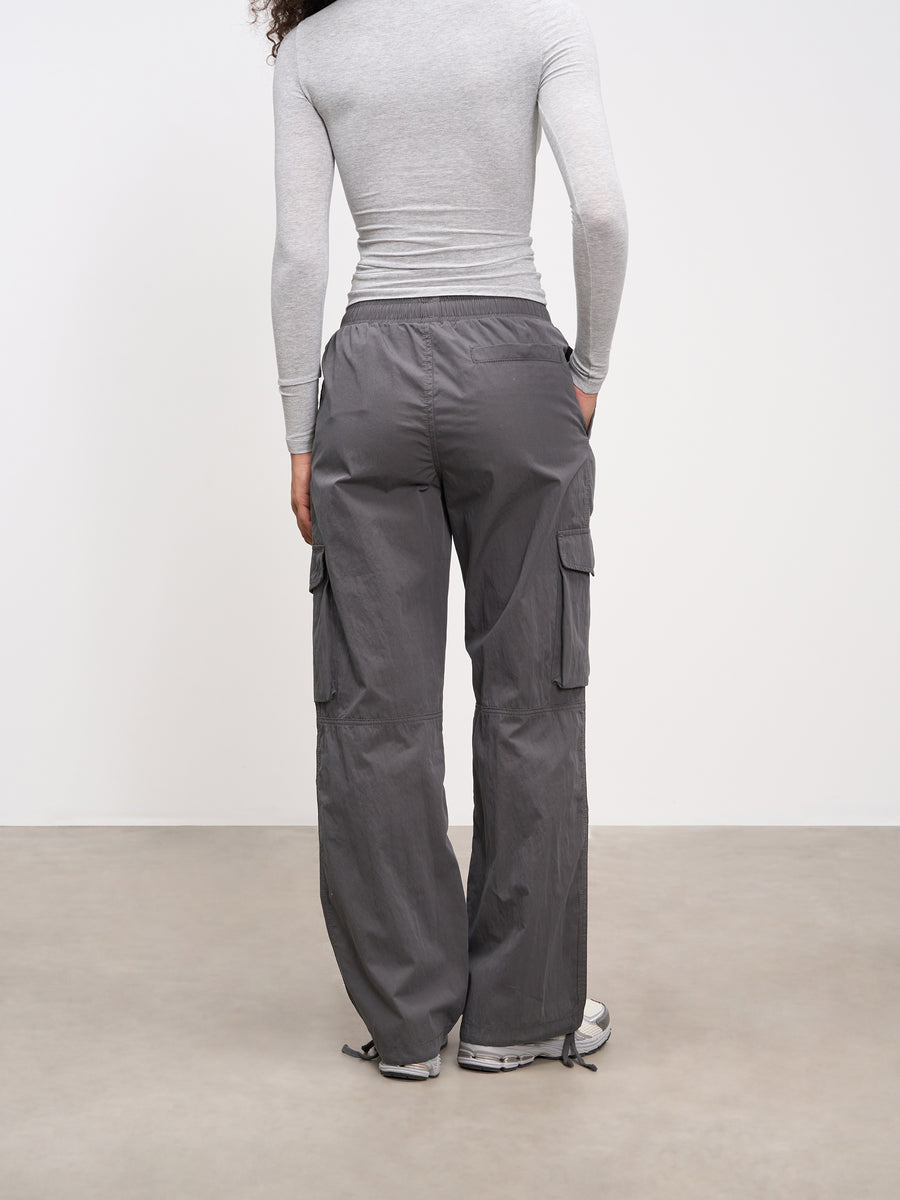 Womens Parachute Cargo Pant in Grey