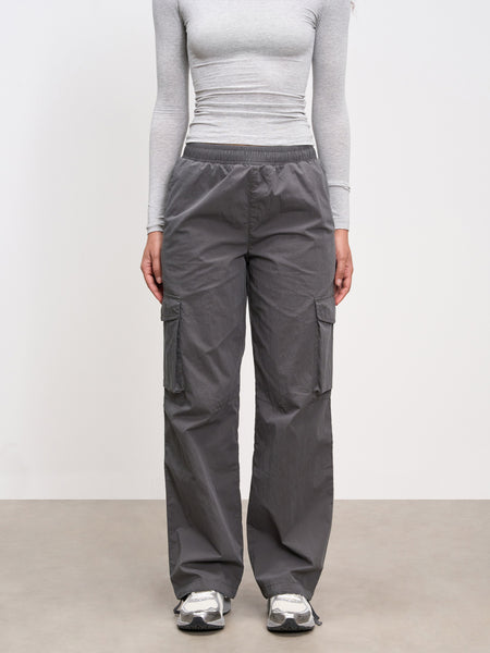 Womens Parachute Cargo Pant in Grey