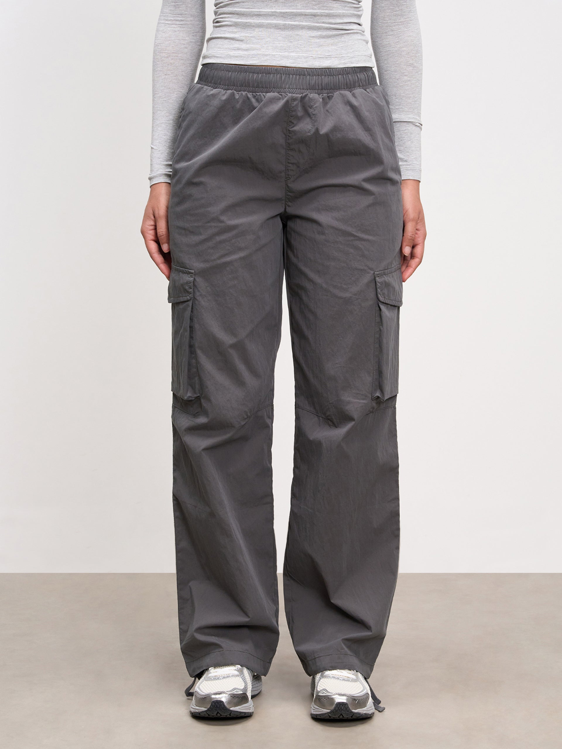 Womens Parachute Cargo Pant in Grey