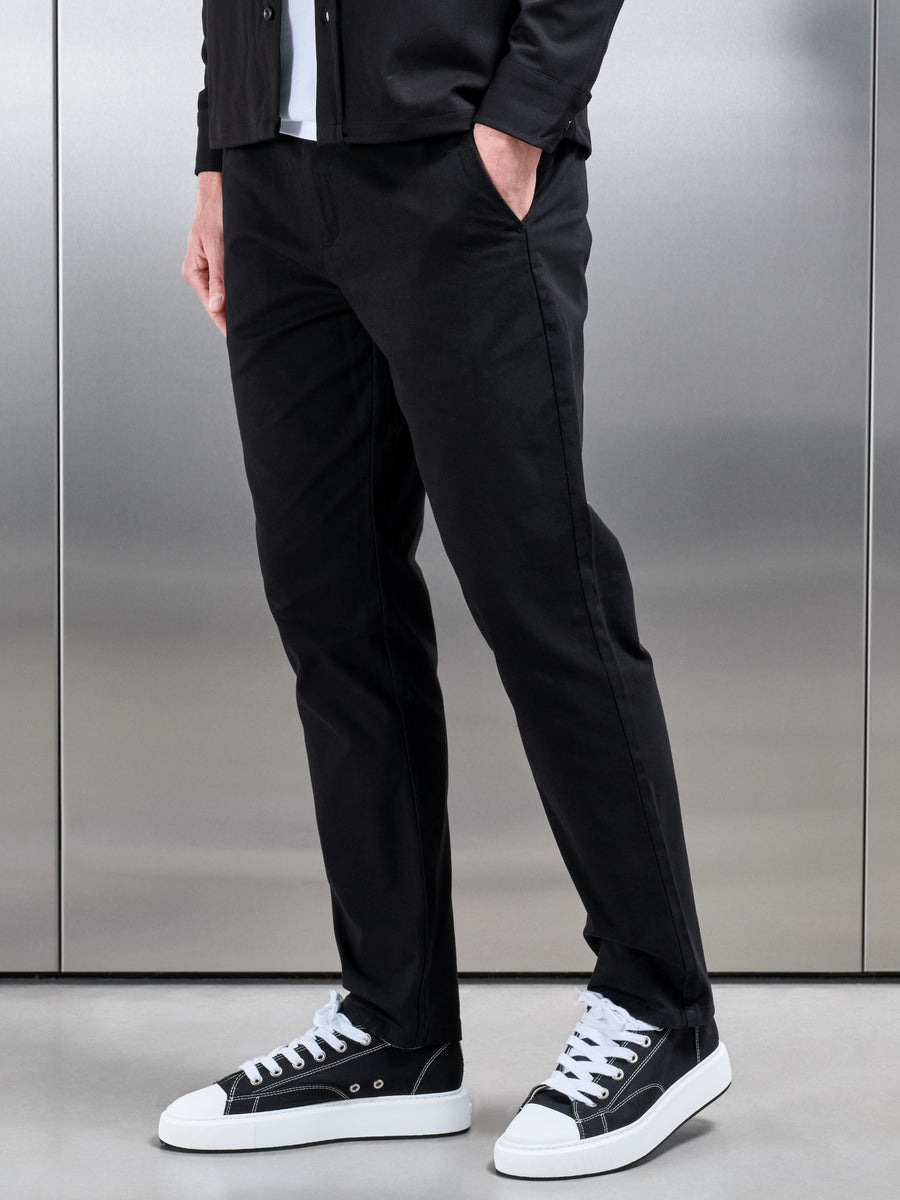 Regular Fit Chino Trouser in Black