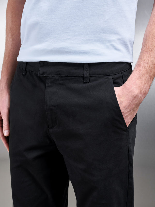 Regular Fit Chino Trouser in Black